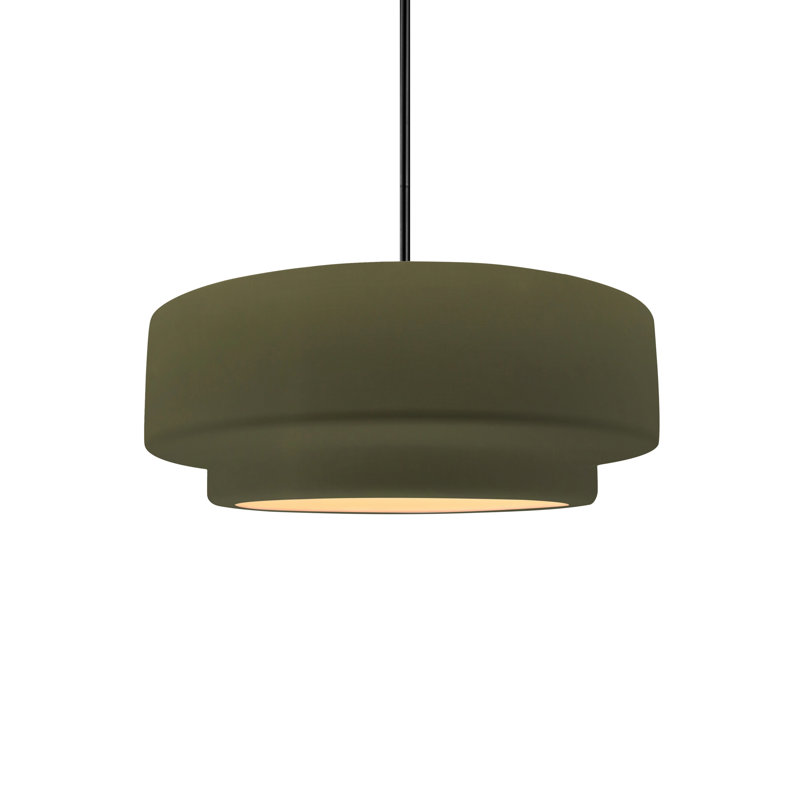 Luminaire suspendu à 1 lumière Meydan, Vert mat, Matte Black, Incandescent