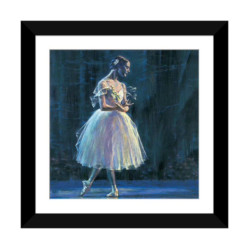 « giselle », reproduction d’art sur toile, H 24 po x l 24 po x P 1 po, Papier d'art encadré noir, Blanc