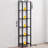 66in Tall Bookshelf 6-Tier Small Narrow Bookcase, Skinny Book Shelf for Small Space, Farmhouse Slim Shelf with Storage, Wood Freestanding Display Thin Bookshelves for Living Room, Office (Black)-1956160877-1956160871