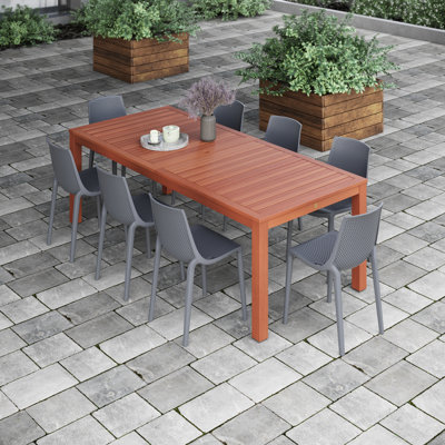 Anautica 8 - Person Patio Dining Set with Rectangular Table