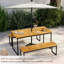 Table de salle à manger rectangulaire en bois d'acacia pour 6 personnes 55 "avec trou pour parasol