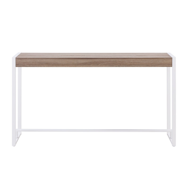 Danille 54'' Console Table, White/Mocha Gray
