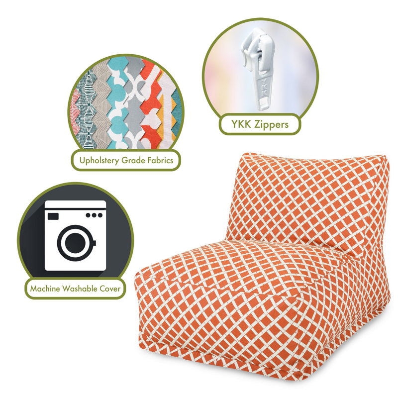 Gilbertown Polyester Outdoor Friendly Bean Bag Chair & Lounger, Burnt Orange