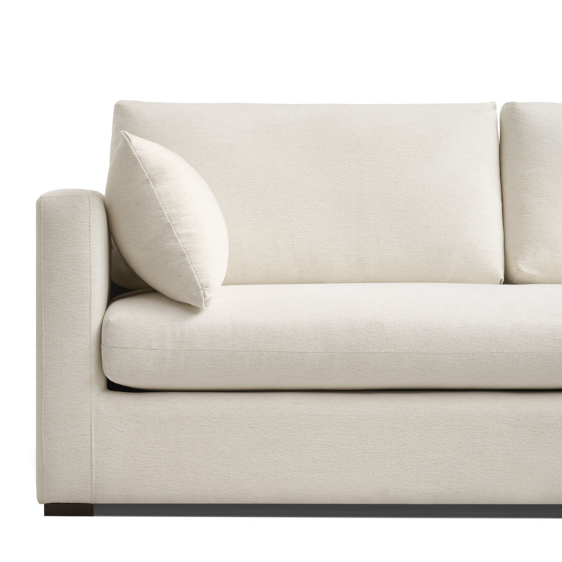 Canapé rembourré blanc l 87,8 po Haven, Blanc, Non-Removable Cover