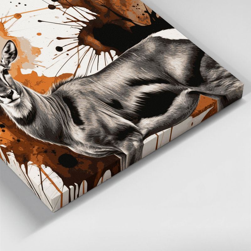 Wildlife Impala Black Canvas Wall Art