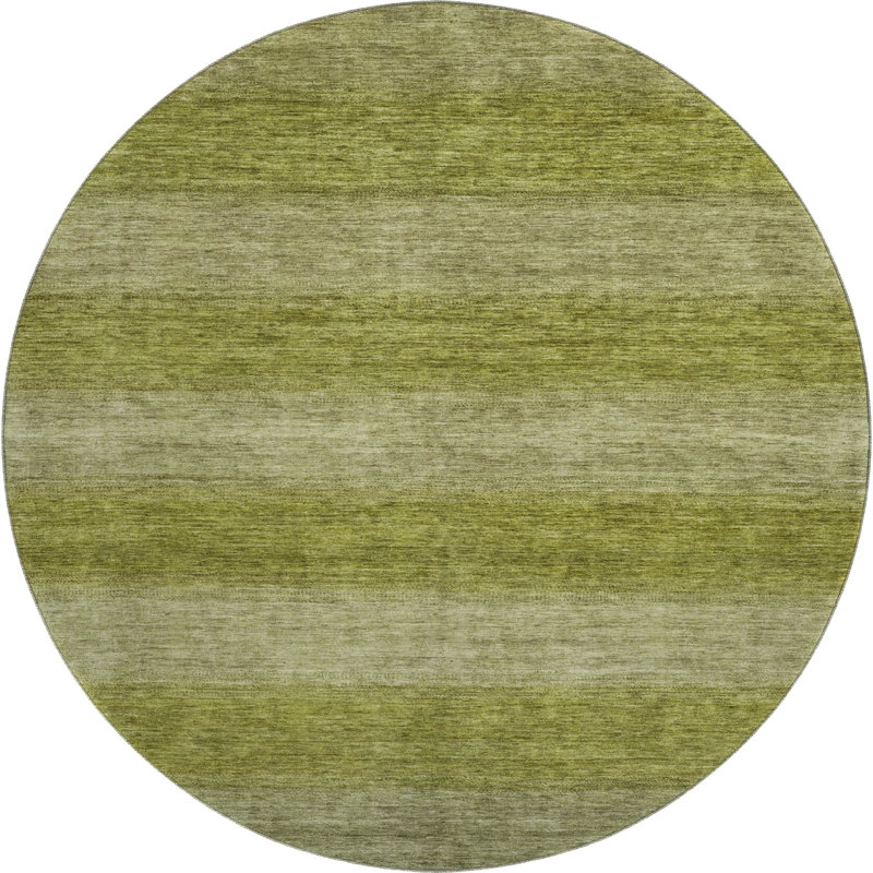 Premium Machine Washable Lubbers AMF1733 Stripe Rug, Round 8'