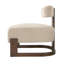 Fauteuil lounge Solven de style moderne du milieu du siècle, sans accoudoirs, avec piètement en bois courbé et coussin de dossier cylindrique, idéal pour le salon ou le coin lecture.-135338027-135338026