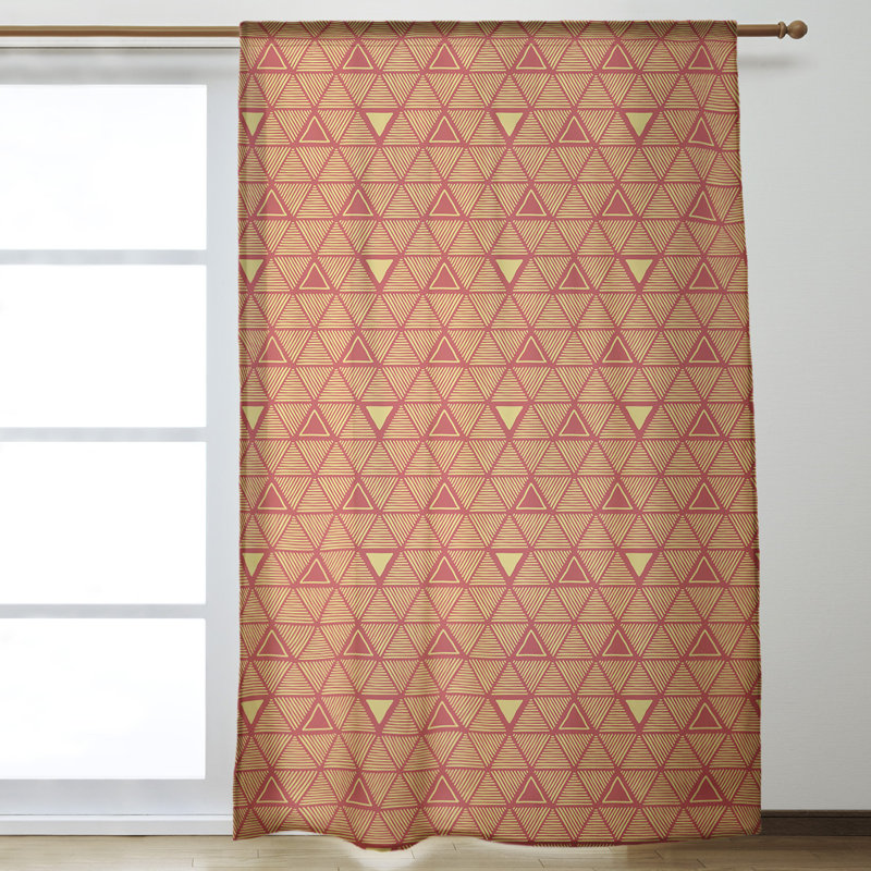 Jordao Room Darkening Curtain Single Panel, Red/Yellow