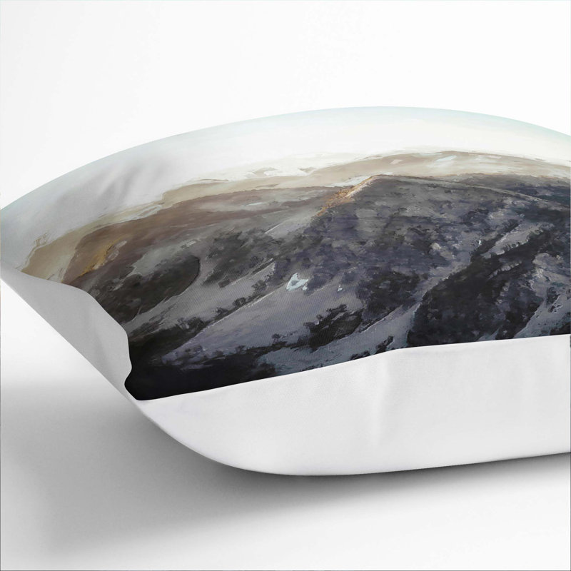 Mountain Range Cushion with Filling, 40cm H x 40cm W x 15cm D, White