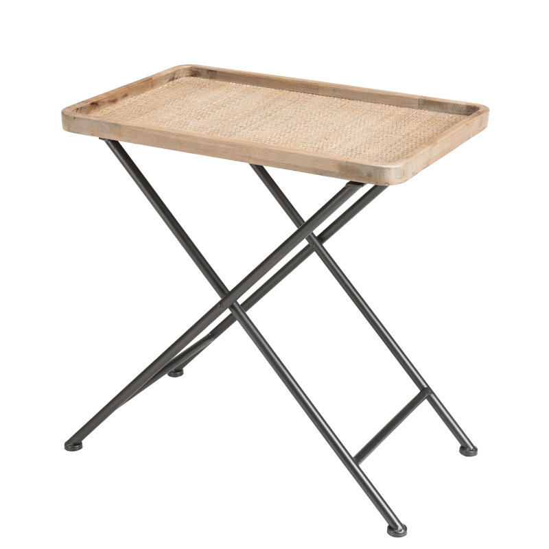 Glascock Tray Top Cross Legs End Table