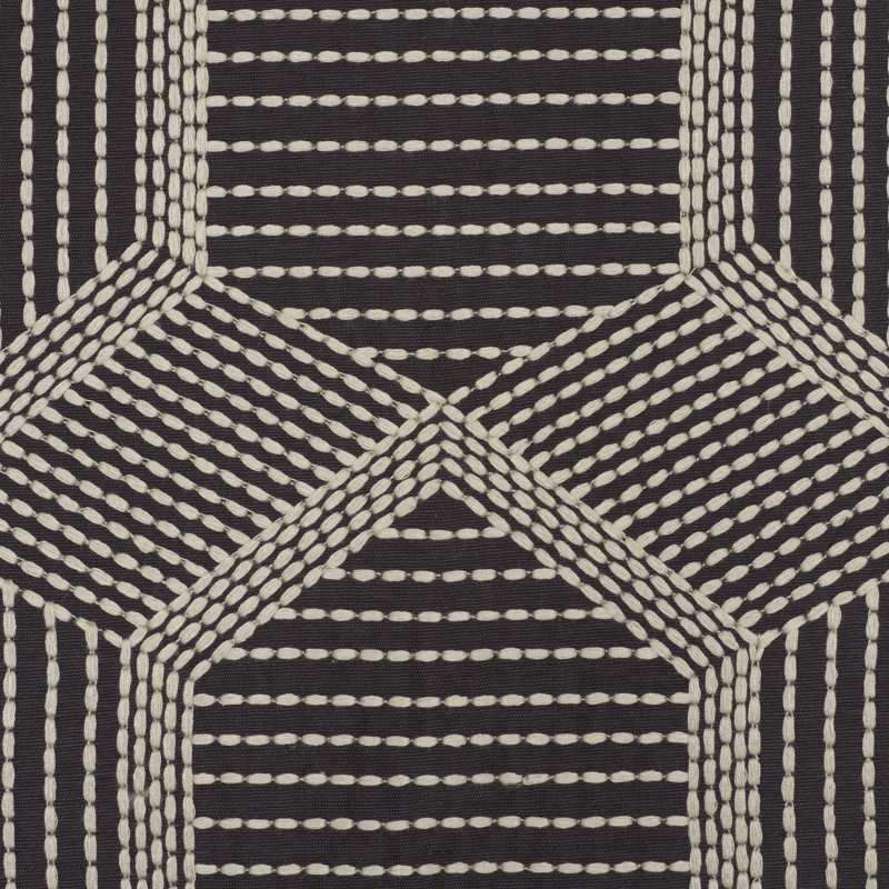 Tissu brodé Tortuga, Noir
