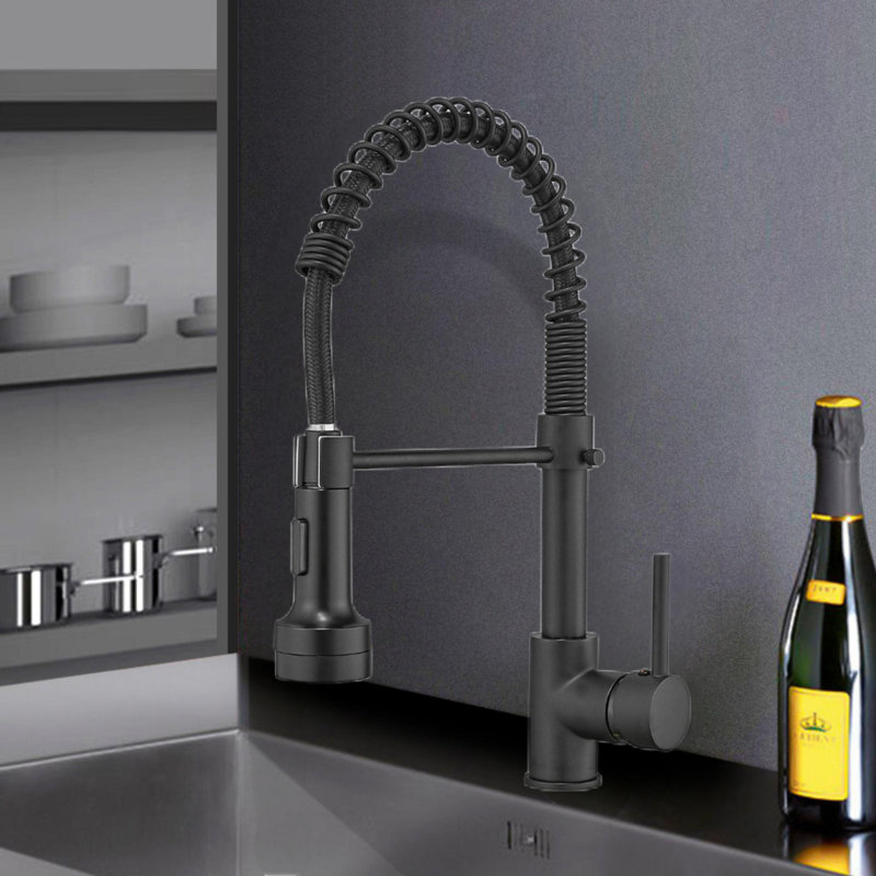 Led Kitchen Faucet With Pull Down Sprayer, Single Handle Single Lever Kitchen Sink Faucet 