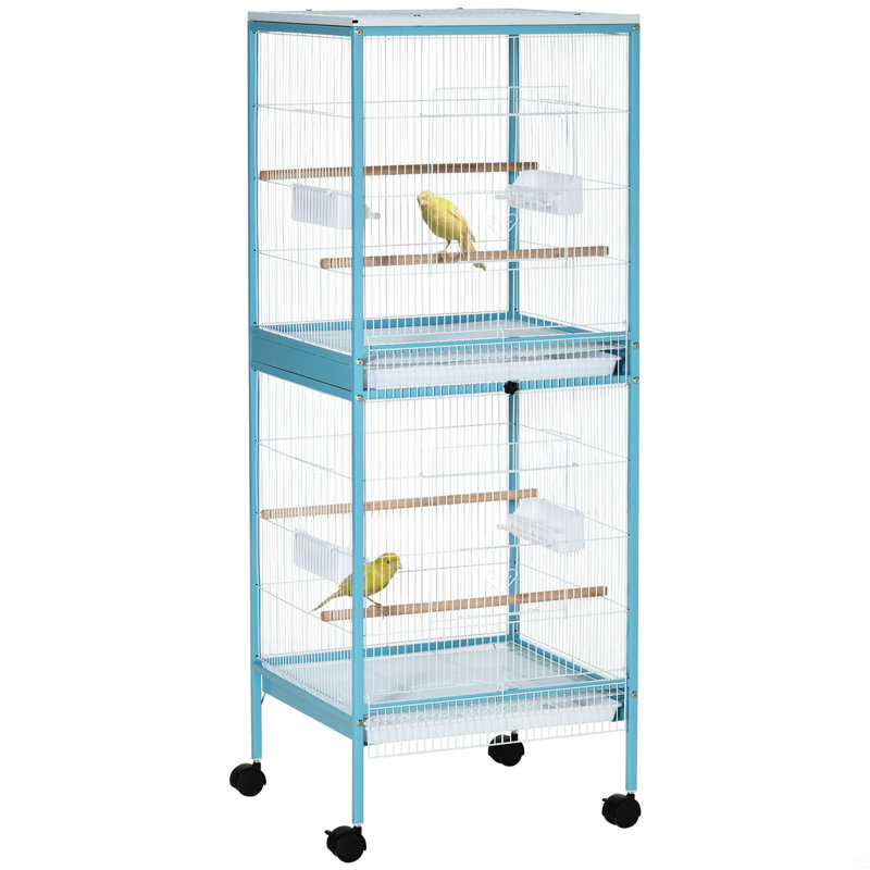 Large Bird Cage With 1.7 Ft. Width For Wingspan, Bird Aviary Indoor With Multi-Door Design