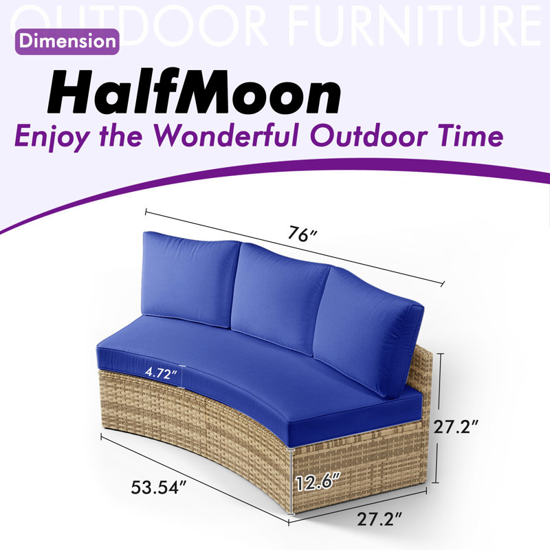 Leiny 3 - Person Patio Conversation Sets with Cushions, Blue, Blue