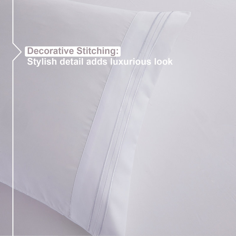 Microfiber Sheet Set, White, King