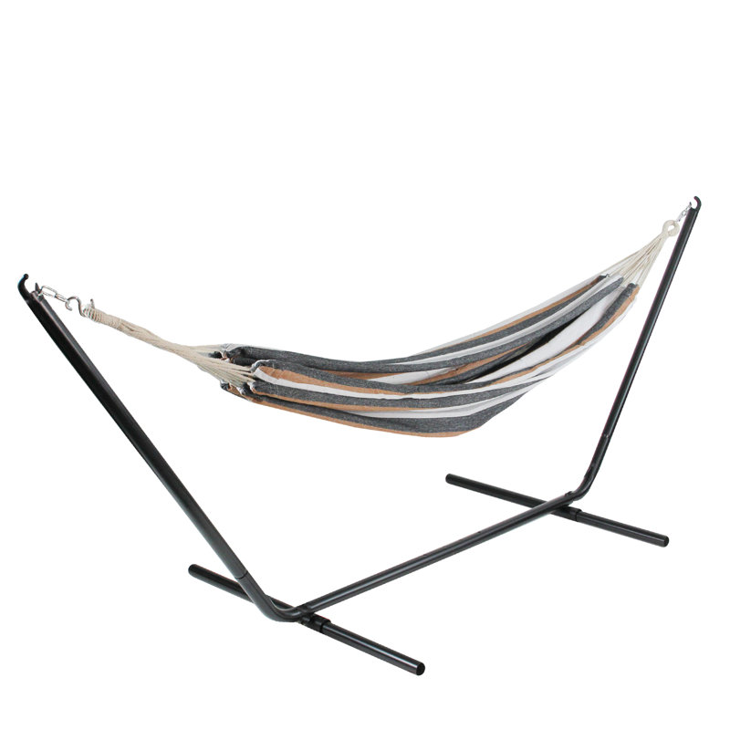 Hamac brésilien rayé double tissé, H 1 po x l 58,5 po x P 73 po, Bleu / Jaune
