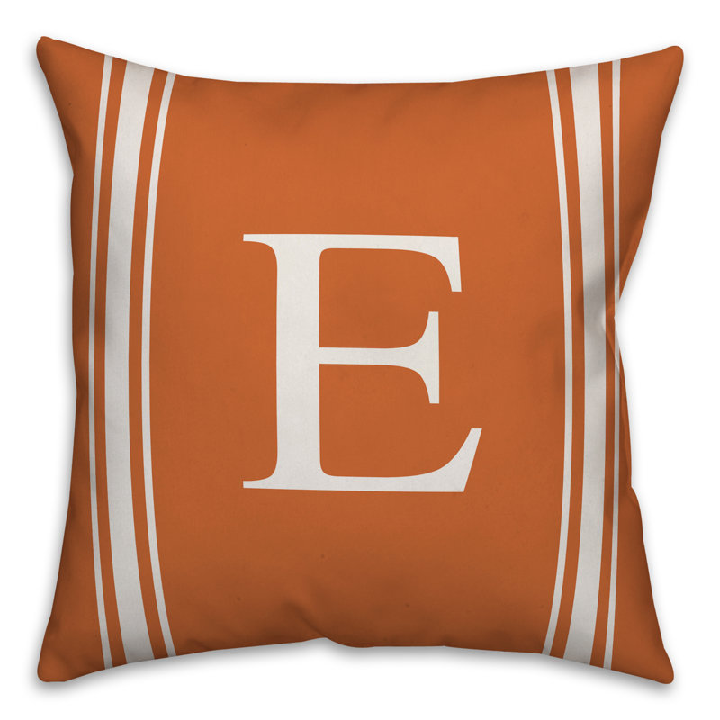 Striped Throw Pillow, E, Orange