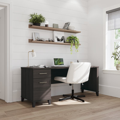 Bureau 72W avec tiroirs gris orage