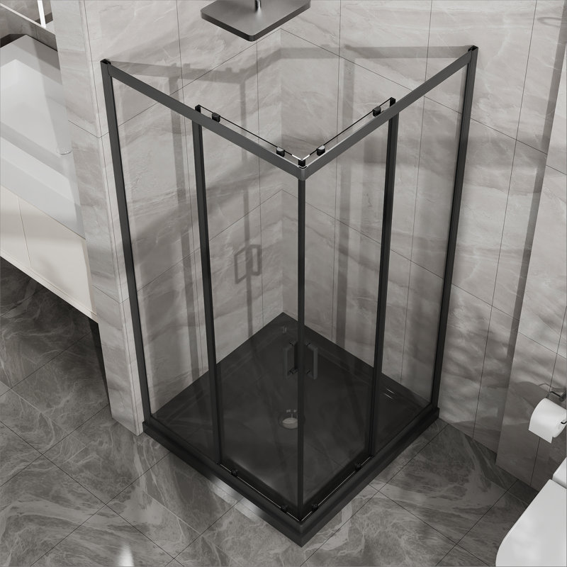 Shower Door With Black Shower Base