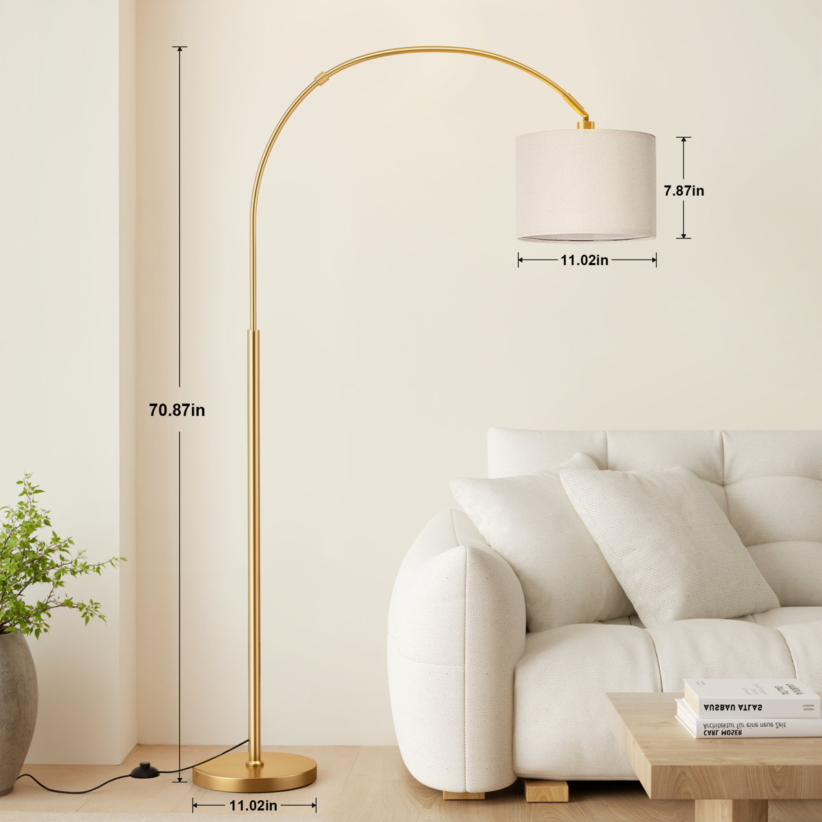 Modern Arc Floor Lamp - Dimmable LED Ambient Lighting for Living Rooms view 5