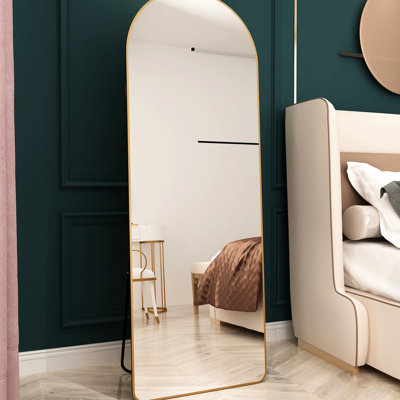4Th Generation Gold Frame Floor Mirror, 64.9" X 23.2", A Good Choice For Family Bathroom And Bedroom Great Ornament