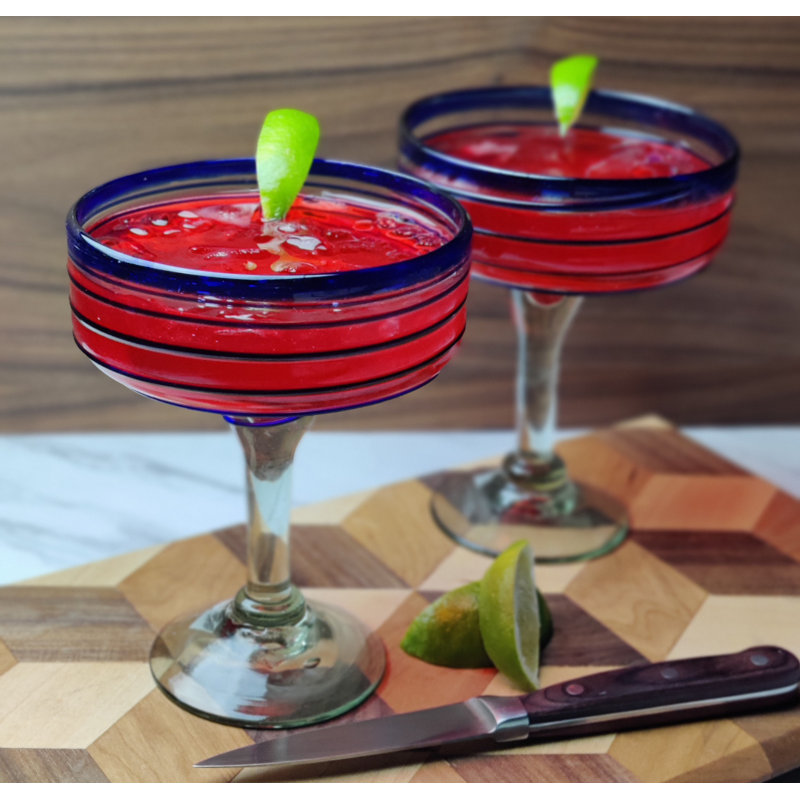 Set Of 4 Hand Blown Margarita Confetti Rock Glasses | Marketplace - View #9