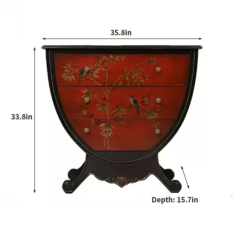 Elegant Design Hand-Painted 3-Drawer Accent Chest