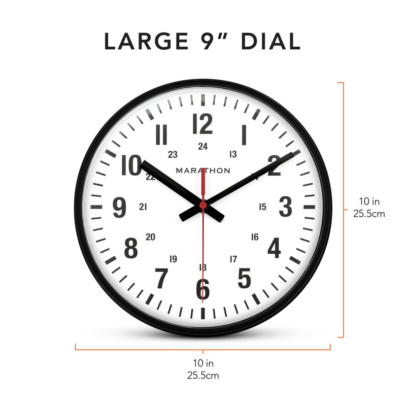 10 Inch Silent Continuous-Sweep Analog Wall Clock
