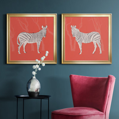 "Plains Zebra I" Watercolor Painting Print Set Designed by J Paul 