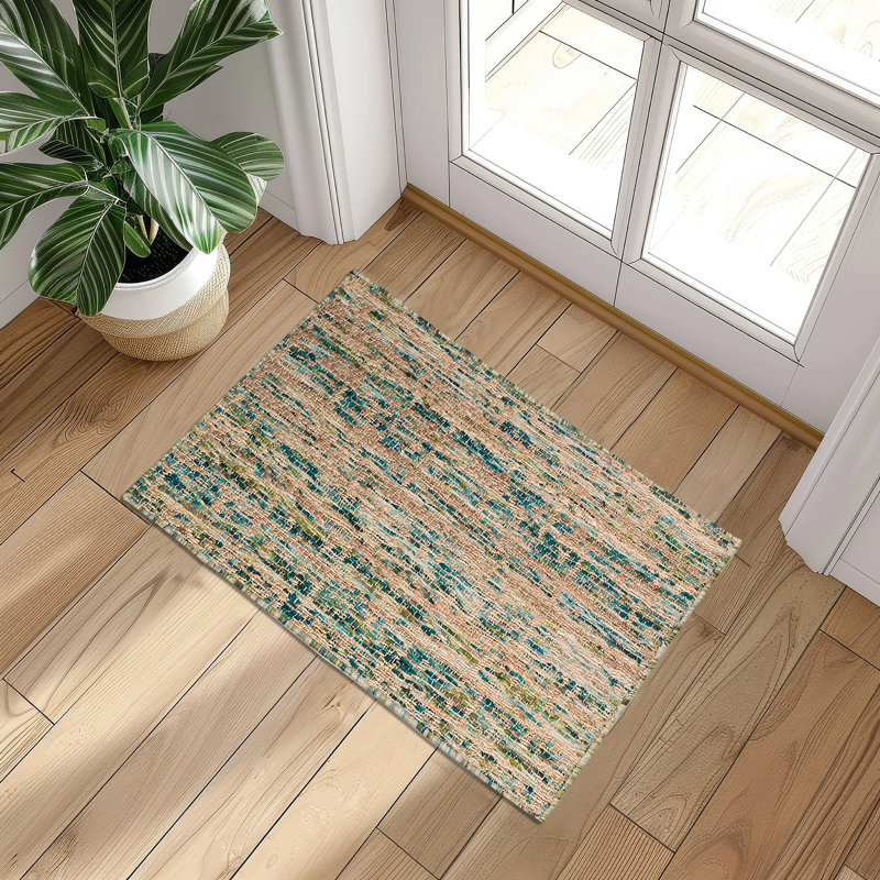Tapis bleu sarcelle Averymarie SA1, Rectangle 2 pi x 3 pi