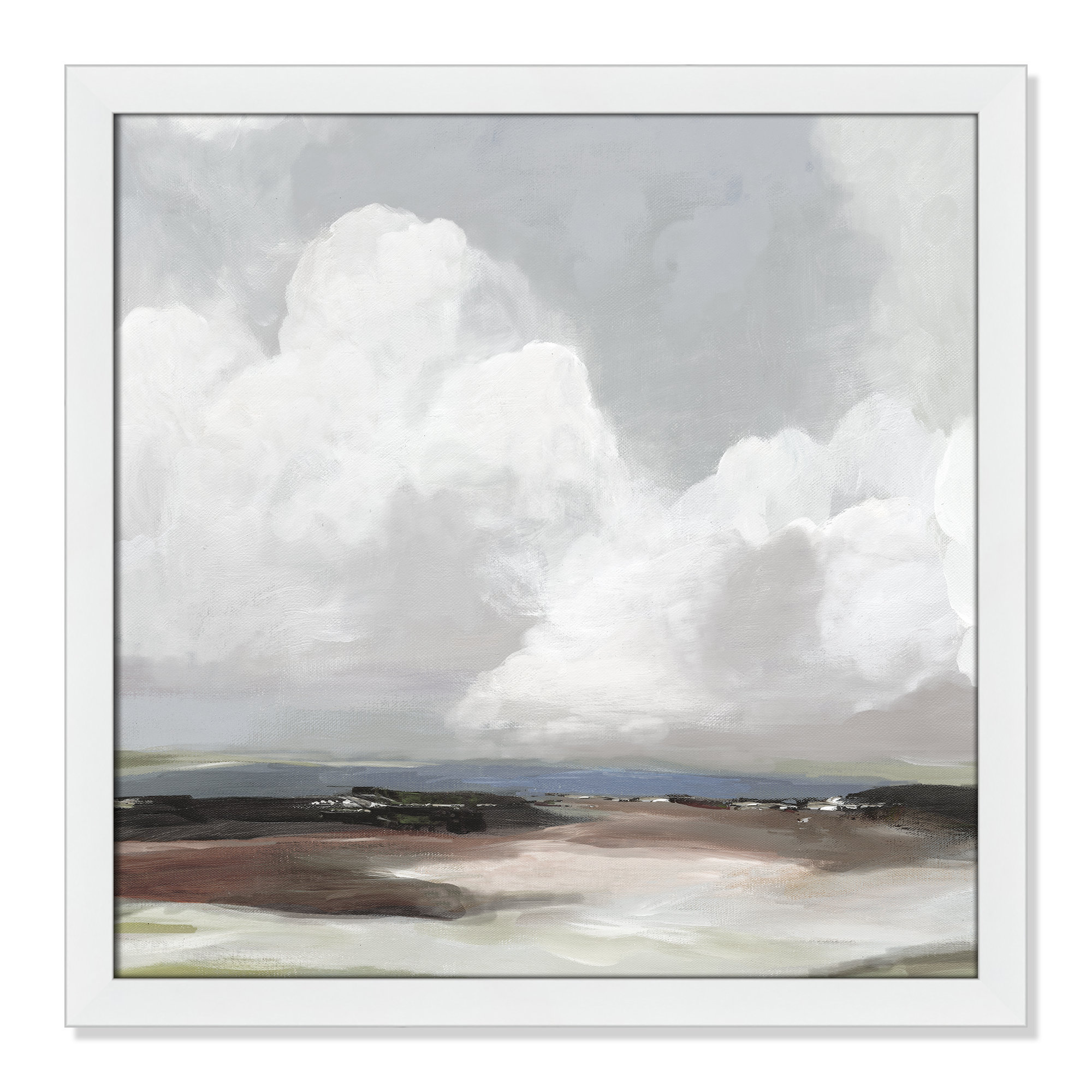Morning Air - Picture Frame Painting Print, White Framed, 24.5" H x 24.5" W x 1.12" D