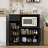 Storage Cabinet With Adjustable Shelves & Microwave Stand, Buffet Sideboard With Drawer-111080681