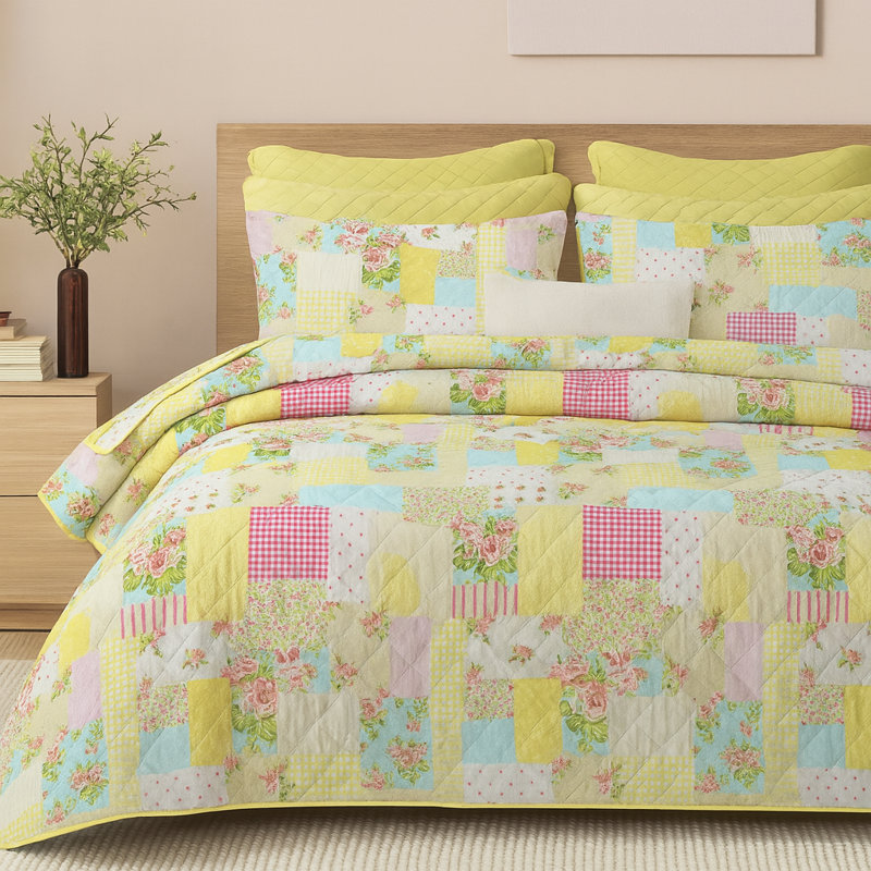 Cotton Blend Floral [EU ONLY] Duvet Cover Set with Pillowcases Included, Single Duvet Cover + 2 Standard Pillowcases