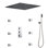 FontanaShowers Rainfall and Mist Shower Head Set with Body Sprays Ceiling Mounted Stainless Steel Thermostatic System