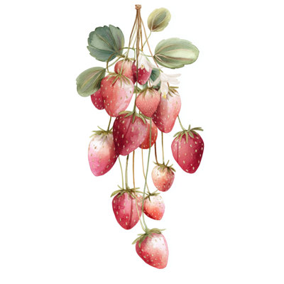 Édredon aquarelle grappe de fraises