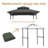 Grill Gazebo Double Tiered Replacement Canopy - Breathable BBQ Tent Roof Top Cover for Enhanced Grilling Experience.-112641197