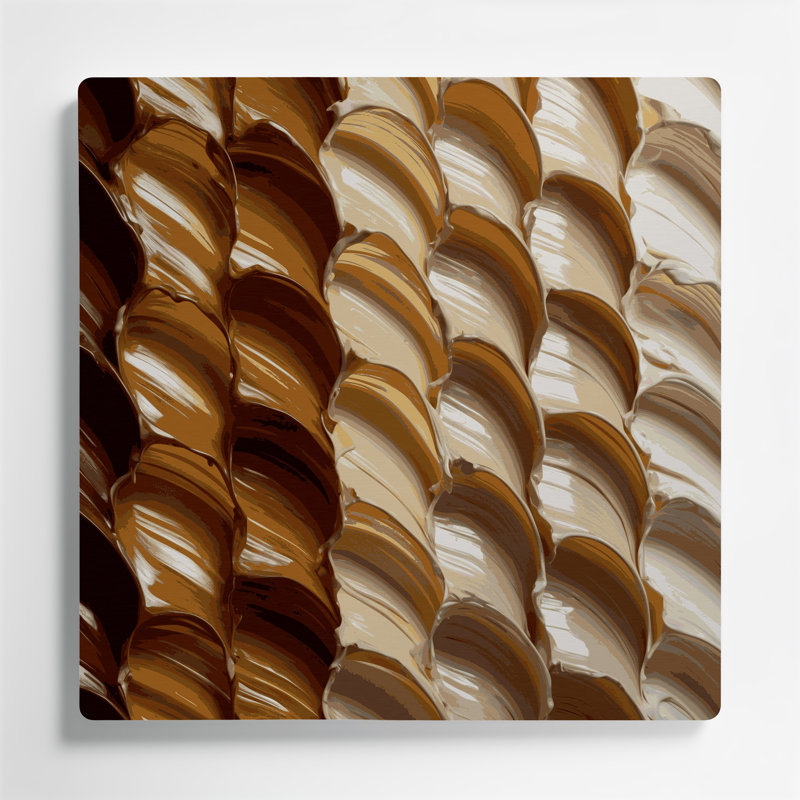 Art mural horizontal rayé horizontal brun clair en métal brun clair, H 32 po x l 32 po
