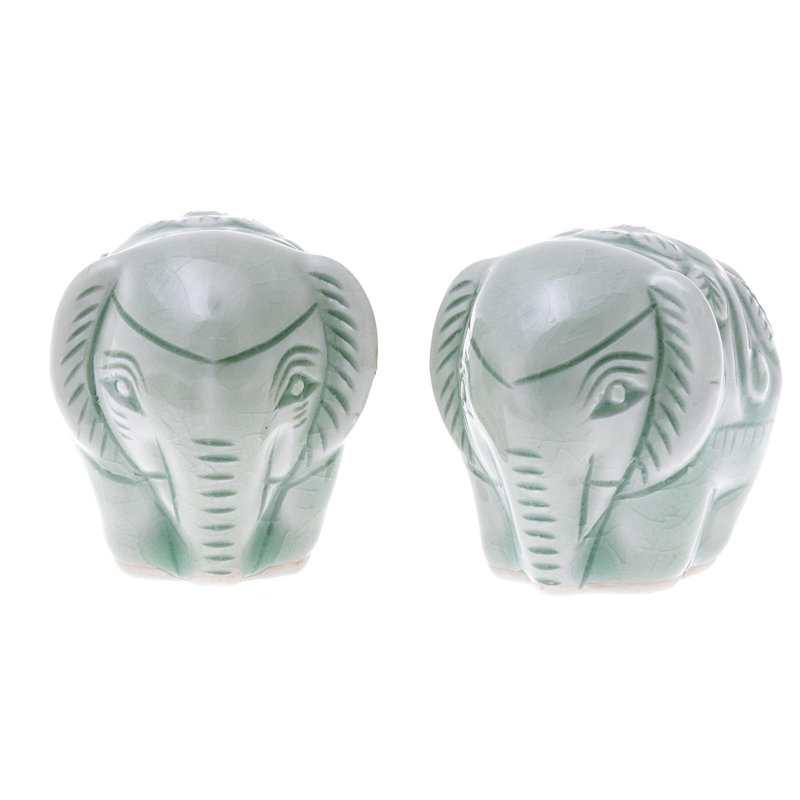 Figurine d'éléphant faite à la main Céladon
