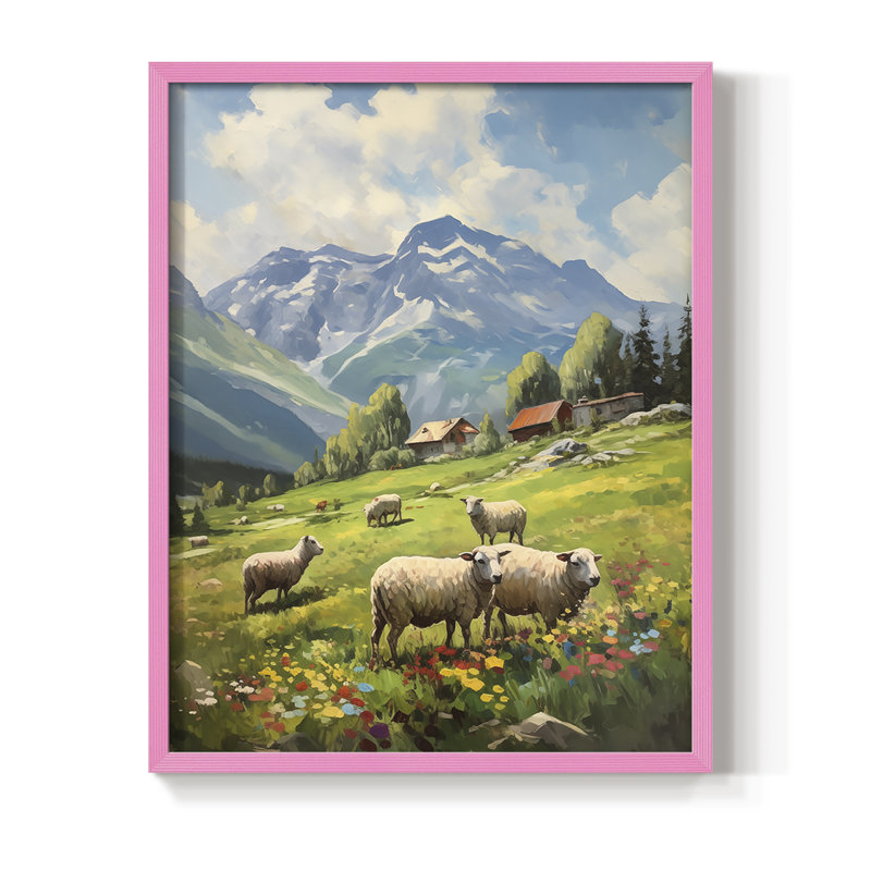ANIMALS Series CECIX, reproduction encadrée - bois massif, H 21 po x l 17 po, Rose