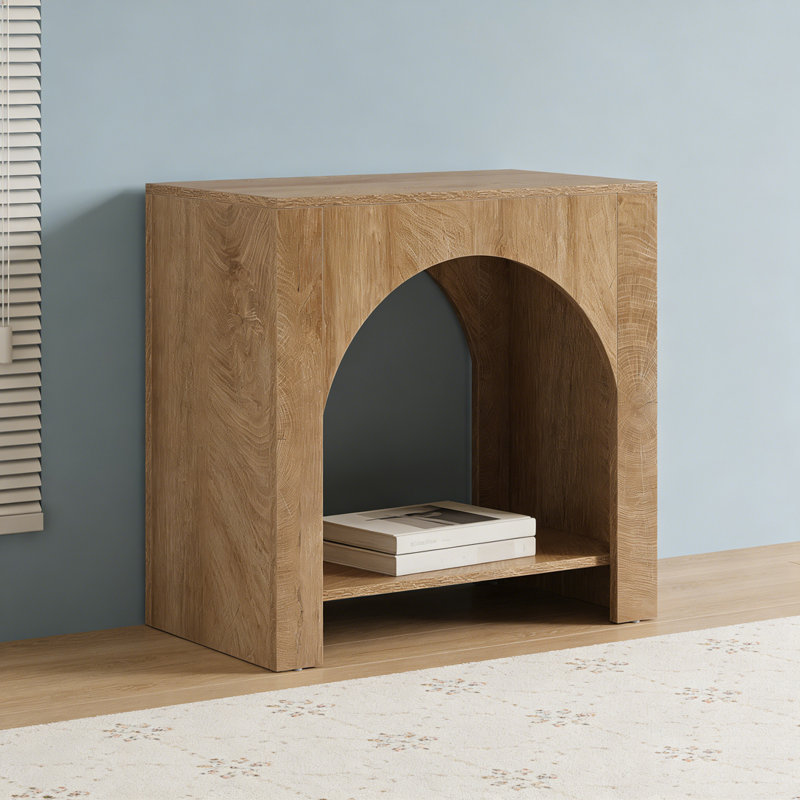 2-Tier Square Side Table with Storage Shelf