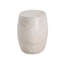 Table d'appoint Contour ovale en béton léger avec finition travertin, beige