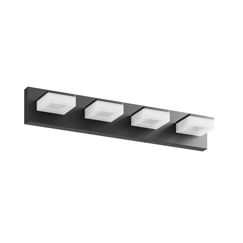 Éclairage à DEL pour meuble-lavabo à DEL, réglable, à intensité variable 3 couleurs (3/4/6000 K), noir mat moderne