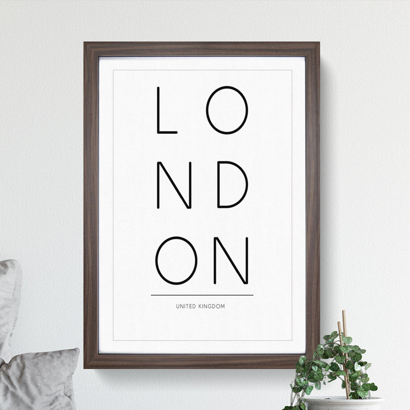 London United Kingdom - Framed Print, 36cm H x 27cm W x 2cm D, Walnut Framed