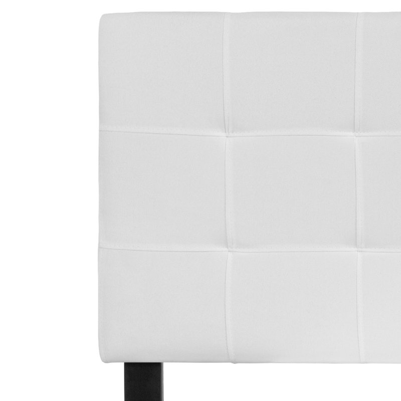 Tête de lit tapissier capitonnée Ciriaca, Double, Blanc