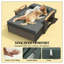 Canapé-lit d'extérieur gris en rotin avec repose-pieds avec rangement - mobilier de patio modulaire 4-en-1