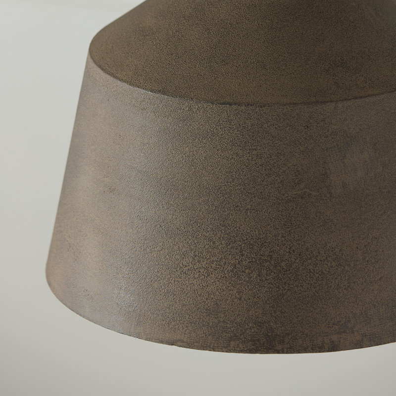 15.50"W x 17"H Quarry 1-Light Tapered Metal Pendant, Clay, Clay