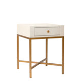 Lyon 18"  Square End Table In Antique White