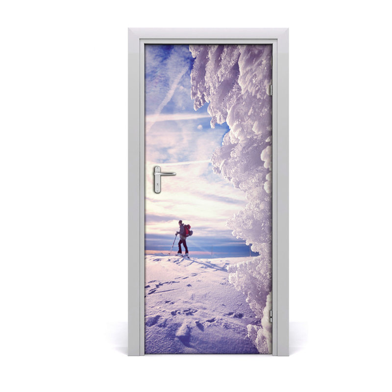 People Skier Door Decal