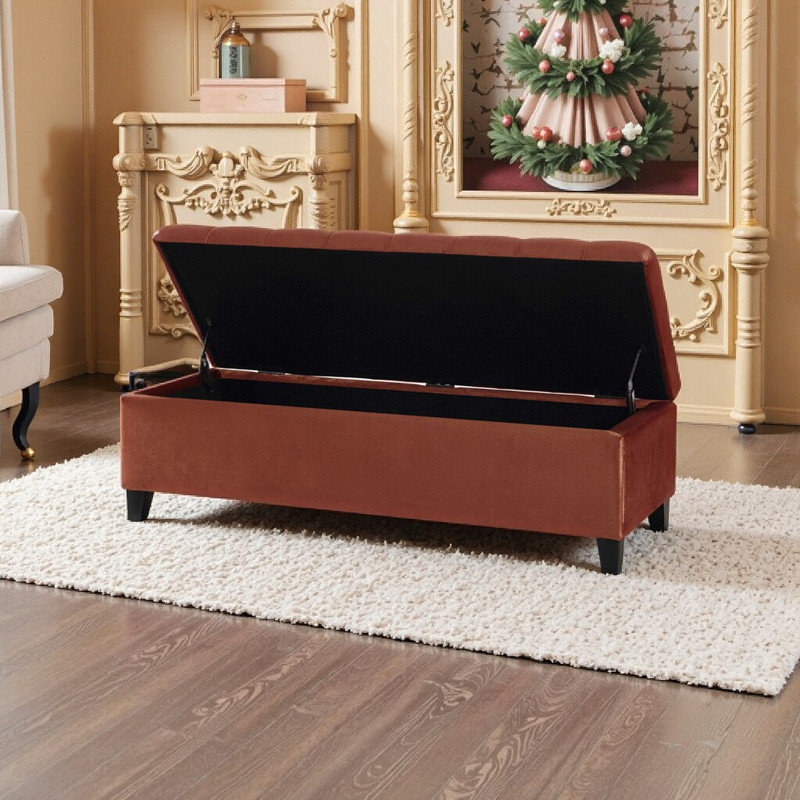 Banc de rangement rabattable, Rosé