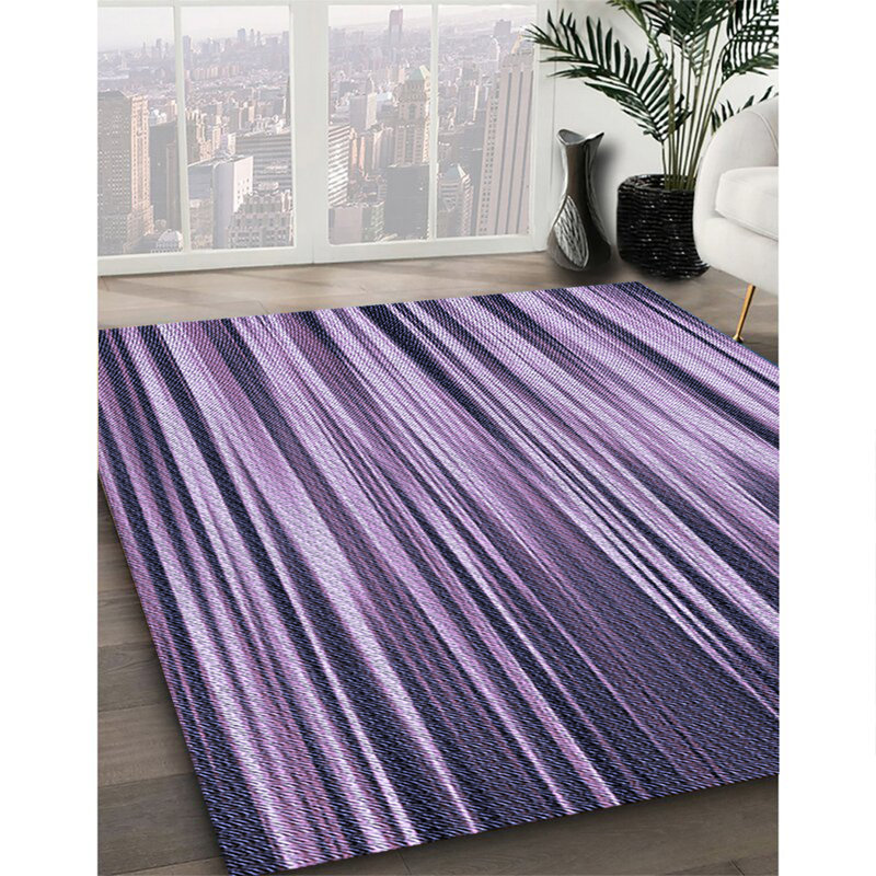 Striped Indoor Rug, Round 4'